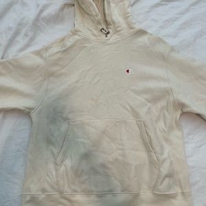 CHAMPION CREAM REVERSE WEAVE HOODIE - SIZE MEDIUM